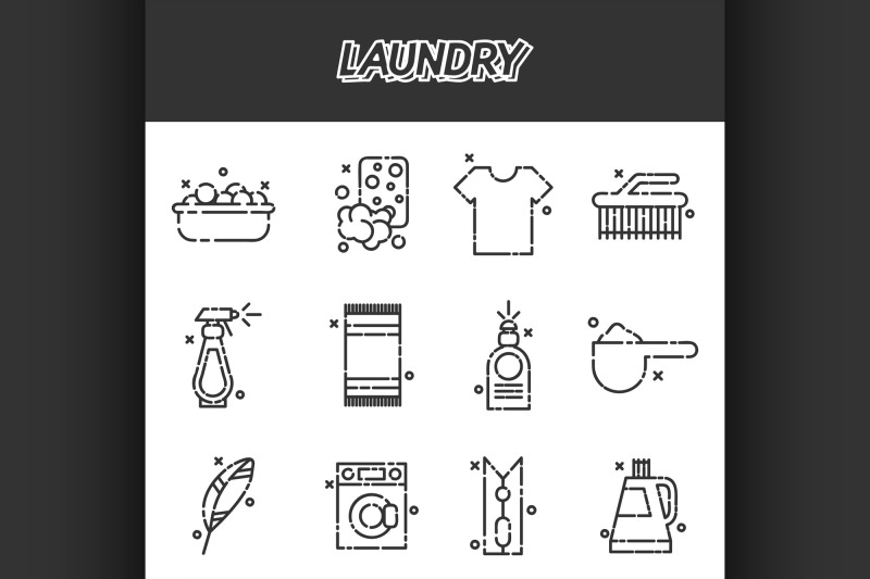 laundry-cartoon-concept-icons