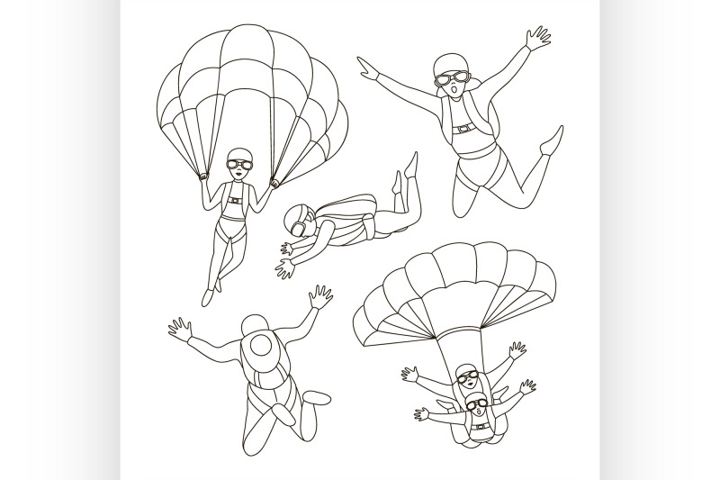 vector-set-of-parachuter