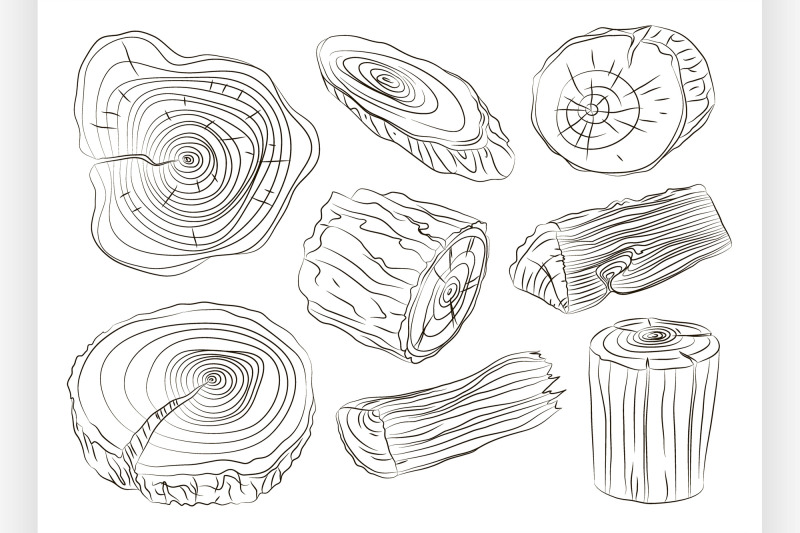 wood-stumps-vector-set