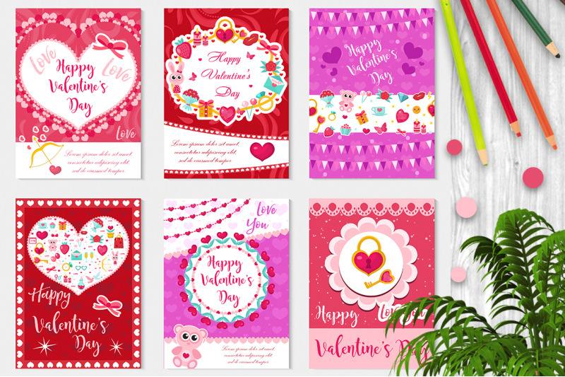 happy-valentine-s-day-set-poster-invitation-greeting-card