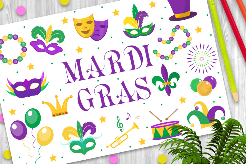 mardi-gras-carnival-set-icons-design-element