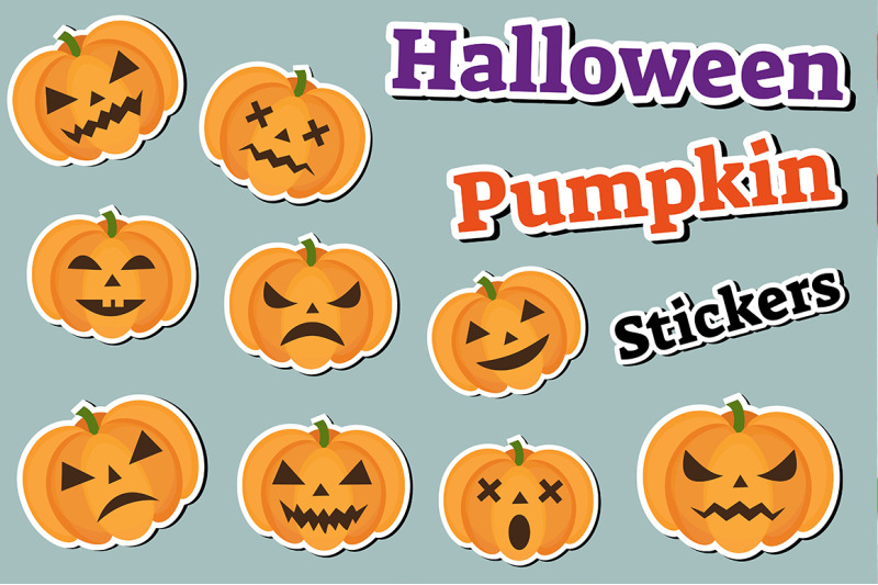 halloween-pumpkin-set-of-stickers-emoji-patches-badges