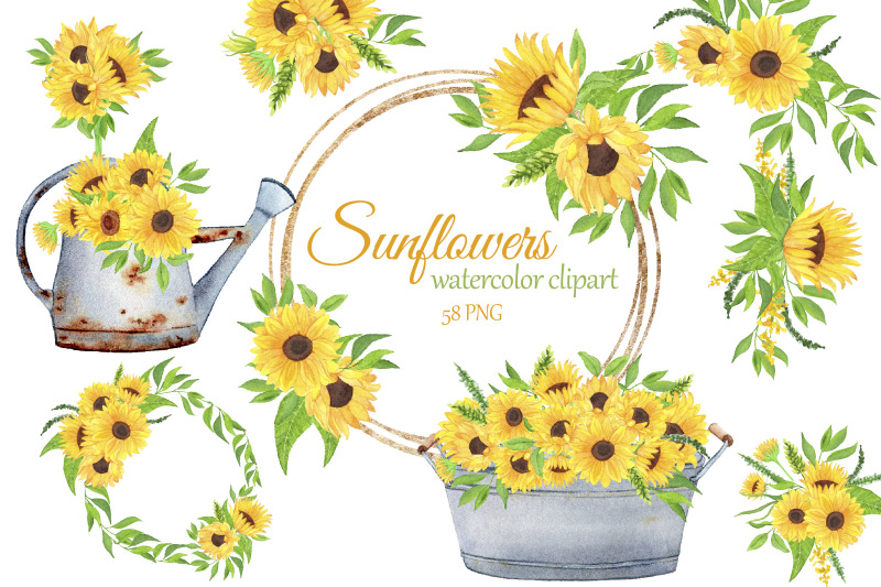 sunflowers-watercolor-clipart
