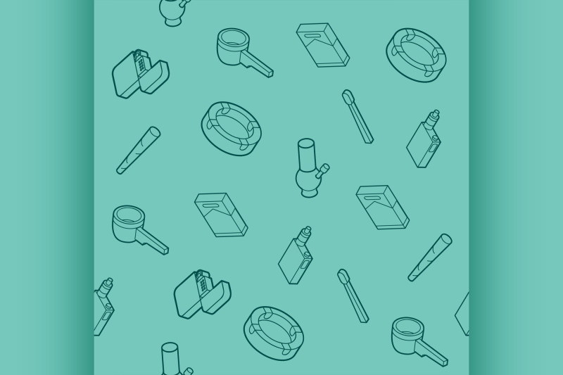 smoking-flat-outline-isometric-pattern