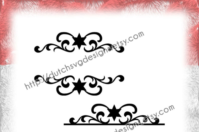 Download 2 Swirly split border cutting files with stars for ...