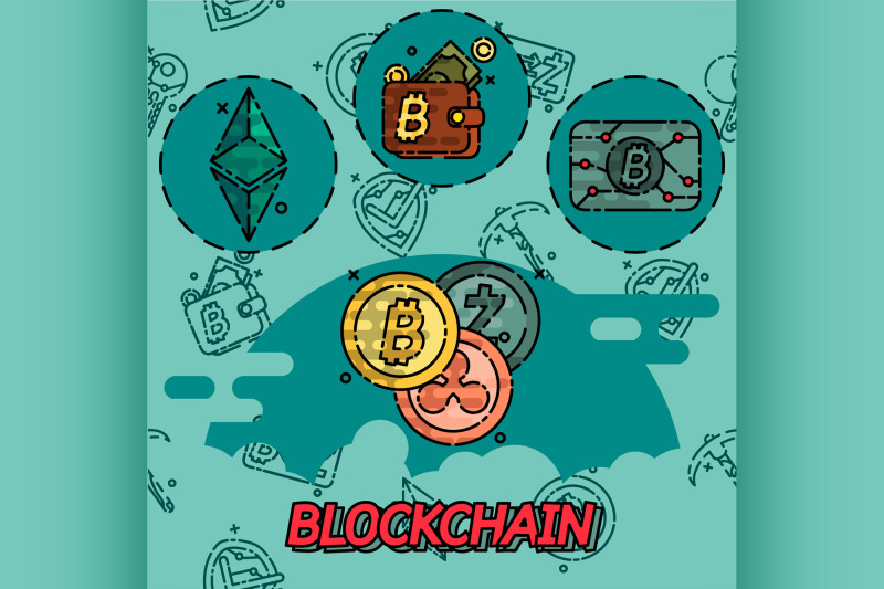 blockchain-flat-concept-icons