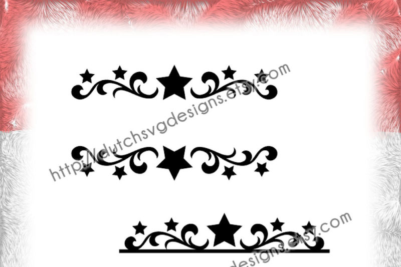 Download 2 Swirly split border cutting files with stars for ...