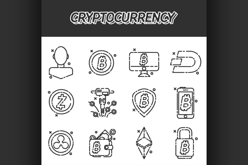 cryptocurrency-flat-icons-set