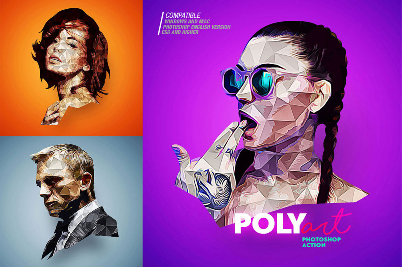 low-poly-photoshop-action