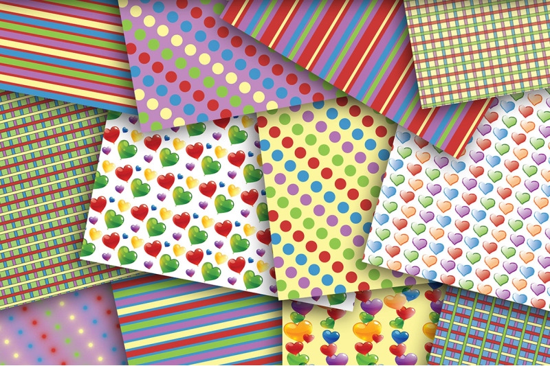 sale-hearts-digital-paper-heart-paper-polka-dot-stripes-plaid-scr