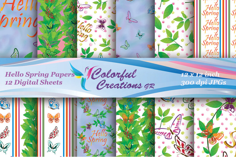 hello-spring-digital-papers-floral-pattern-papers-spring-digital-pap