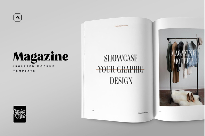 Minimalistic Magazine Spread Mockup for Branding