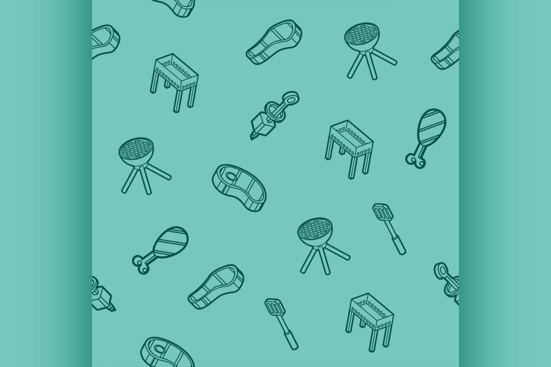 bbq-outline-isometric-pattern