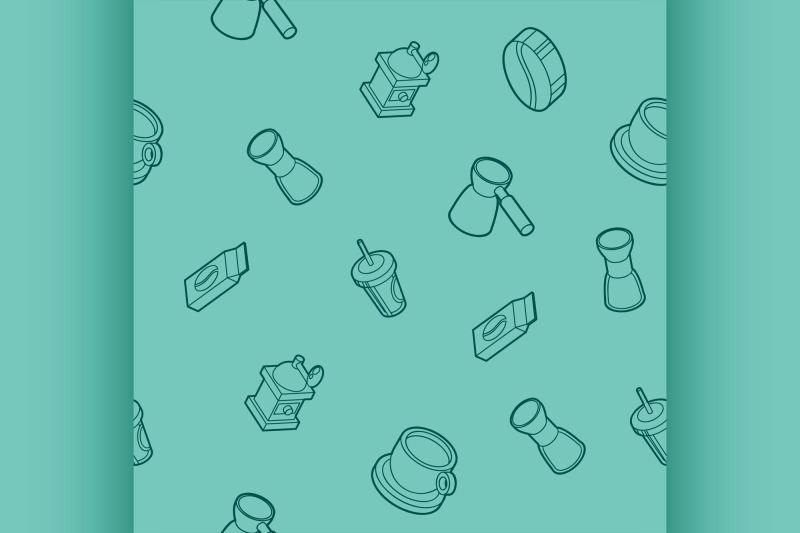 coffee-outline-isometric-pattern