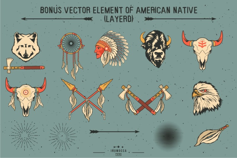 native-american-vintage-badges-editable