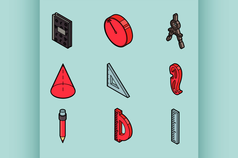 geometry-color-outline-isometric-icons