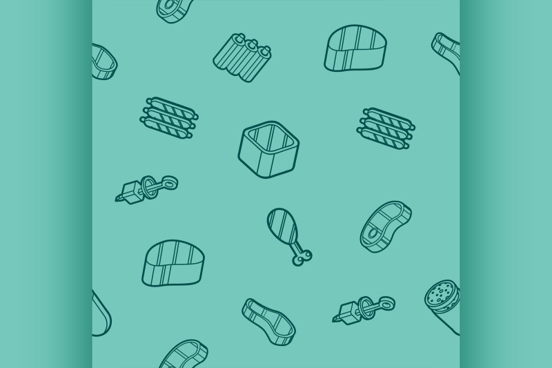 meat-color-outline-isometric-pattern