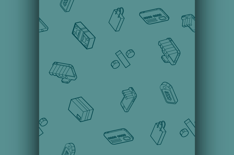 shopping-color-outline-isometric-pattern