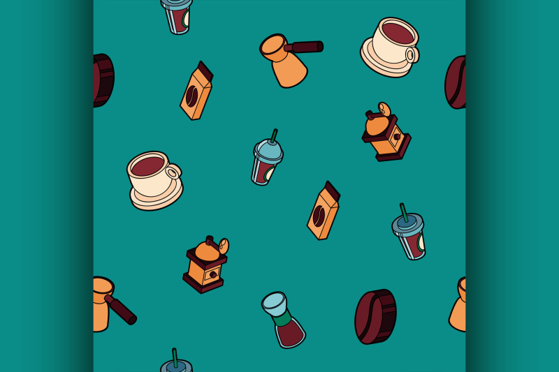 coffee-colored-outline-isometric-pattern