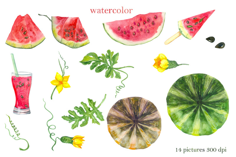 watercolor-pink-watermelon-slice-clipart