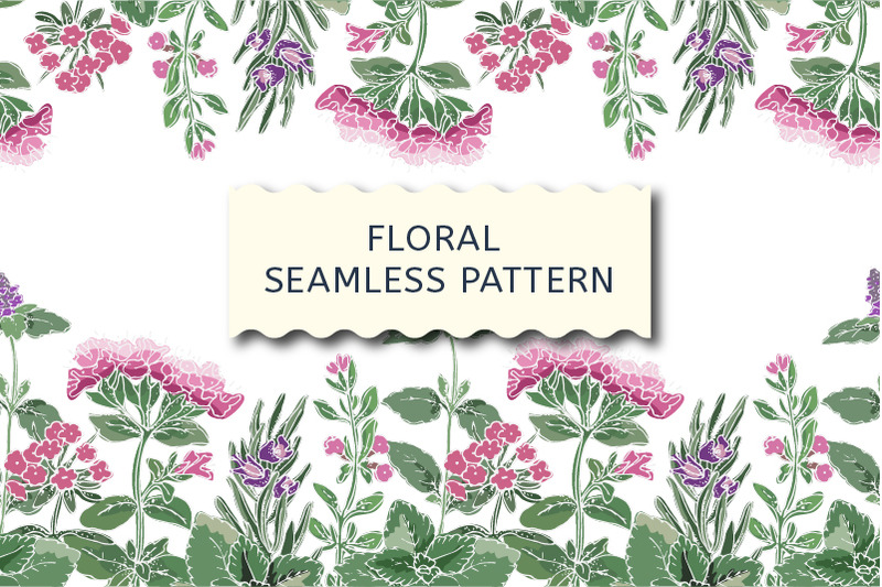vector-floral-seamless-border-aroma-herbs