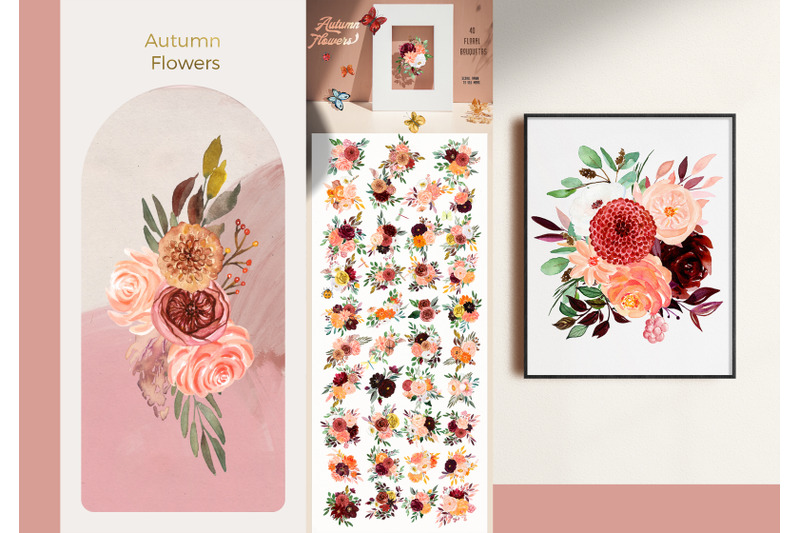 autumn-flowers-modern-watercolors