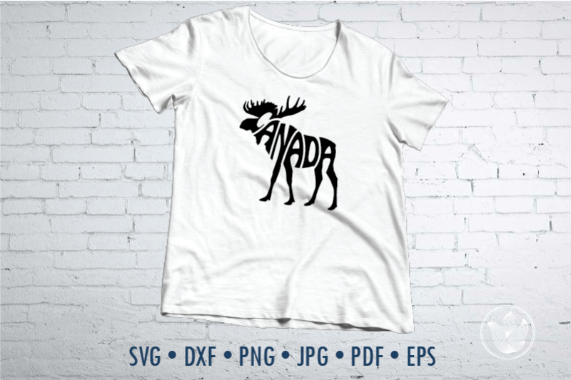 Download Canada moose shape word Art, Svg Dxf Eps Png Jpg, T-shirt Typography By PrettyDD | TheHungryJPEG.com