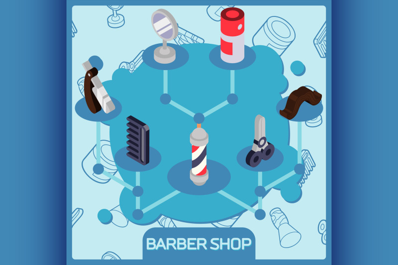 barber-shop-isometric-concept