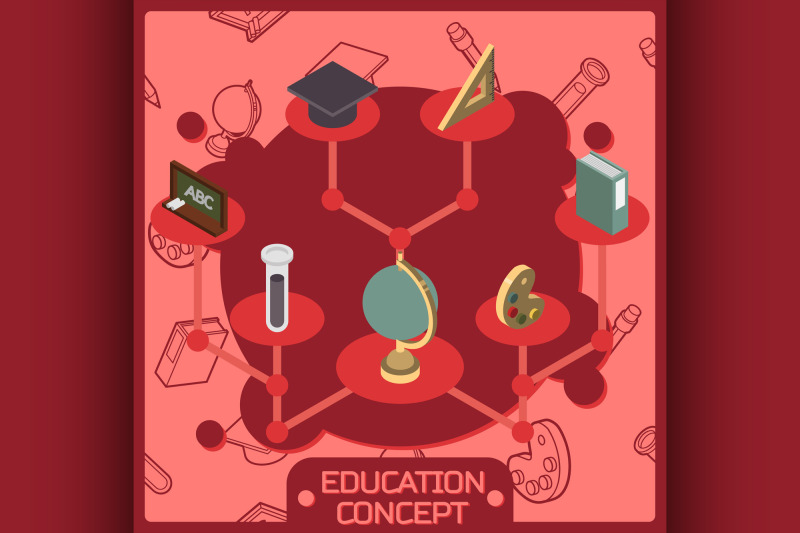 education-color-isometric-concept