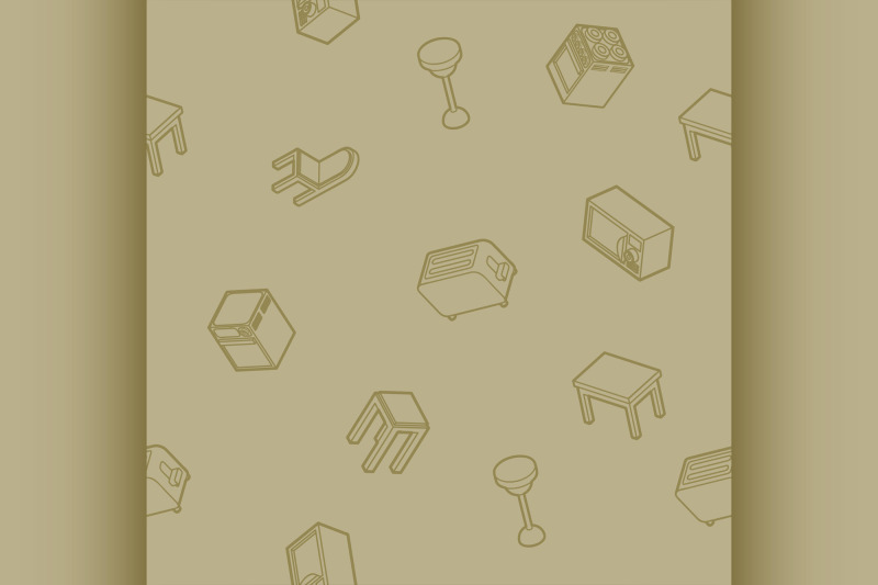 kitchen-outline-isometric-pattern