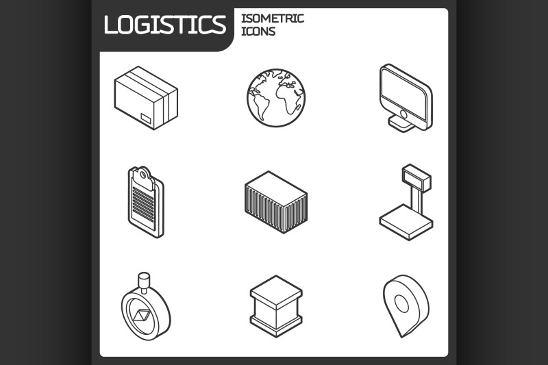 logistics-outline-isometric-icons