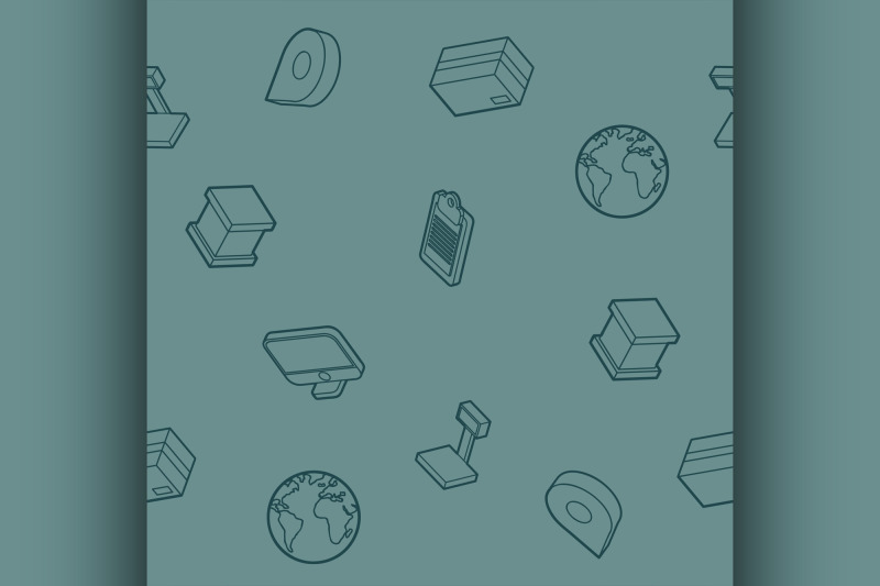 logistics-outline-isometric-pattern