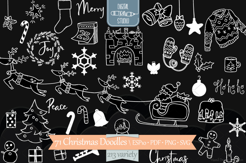 hand-drawn-christmas-doodles-new-year-holiday-white