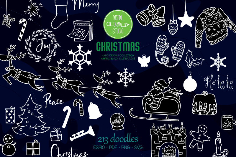hand-drawn-christmas-doodles-new-year-holiday-white
