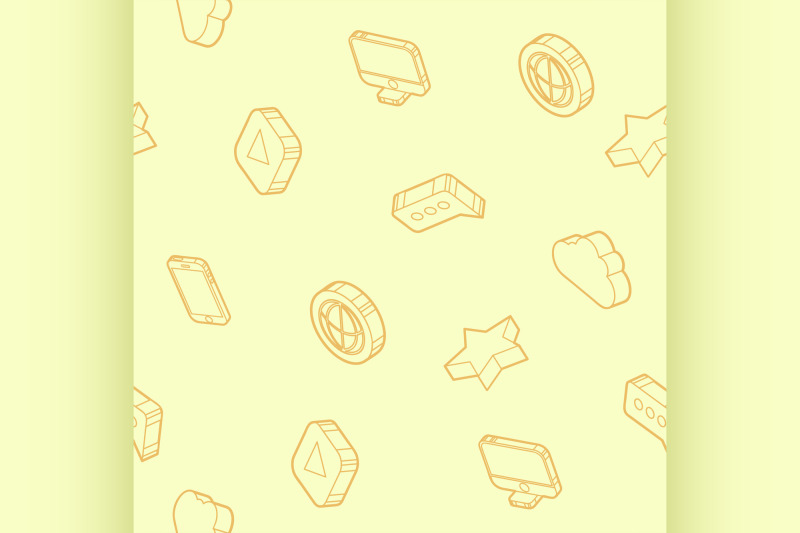 media-outline-isometric-icons-pattern