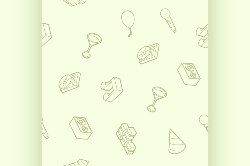 party-outline-isometric-pattern