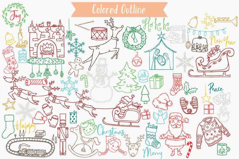 hand-drawn-christmas-doodles-new-year-holiday-colored