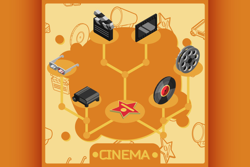 cinema-isometric-concept-icons