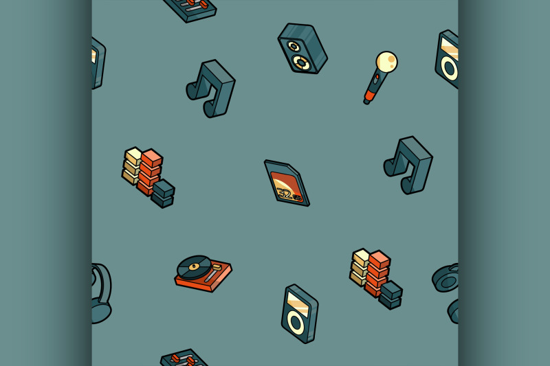 dj-color-outline-isometric-pattern