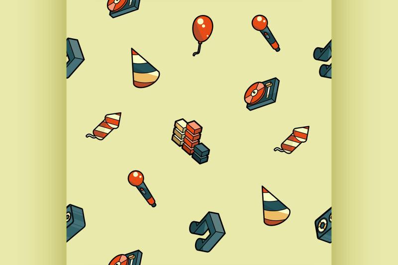 party-color-outline-isometric-pattern