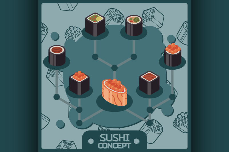 sushi-color-isomeric-concept-icons