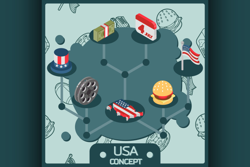 usa-color-isometric-concept-icons