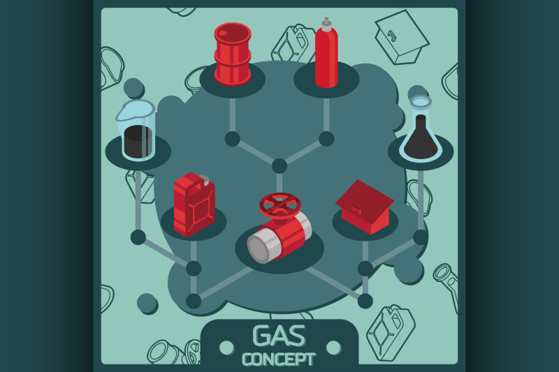 gas-color-isometric-concept-icons