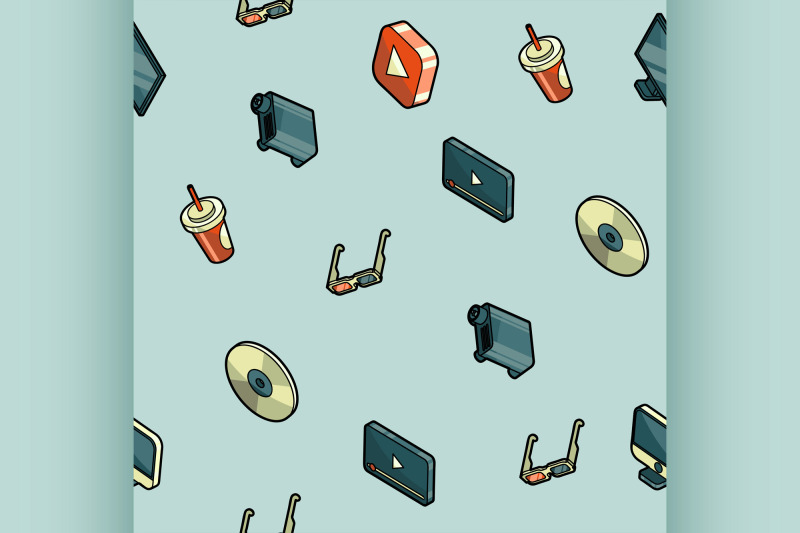 online-cinema-isometric-pattern