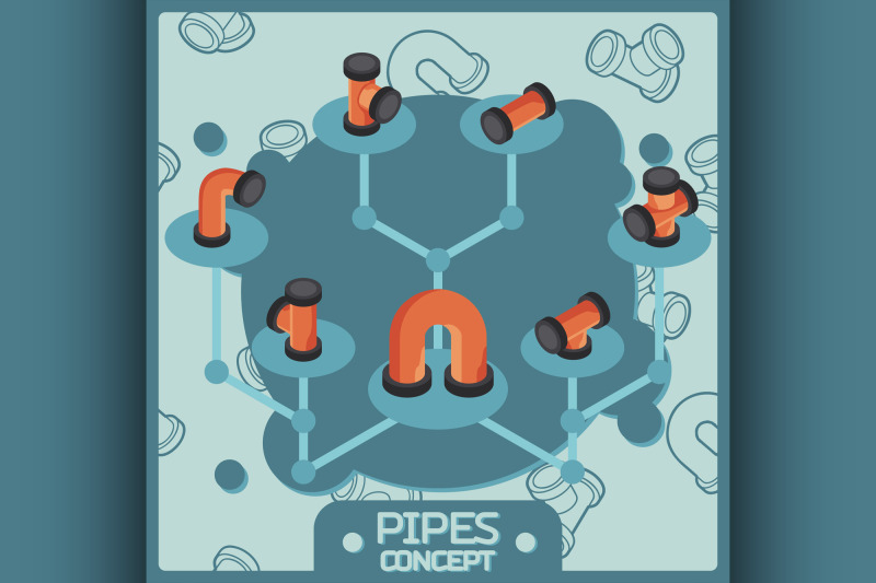 pipes-color-isometric-concept-icons