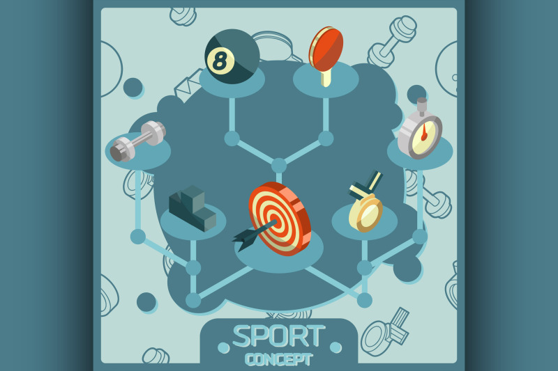 sport-color-isometric-concept-icons