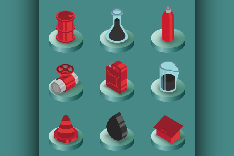 gas-color-isometric-icons