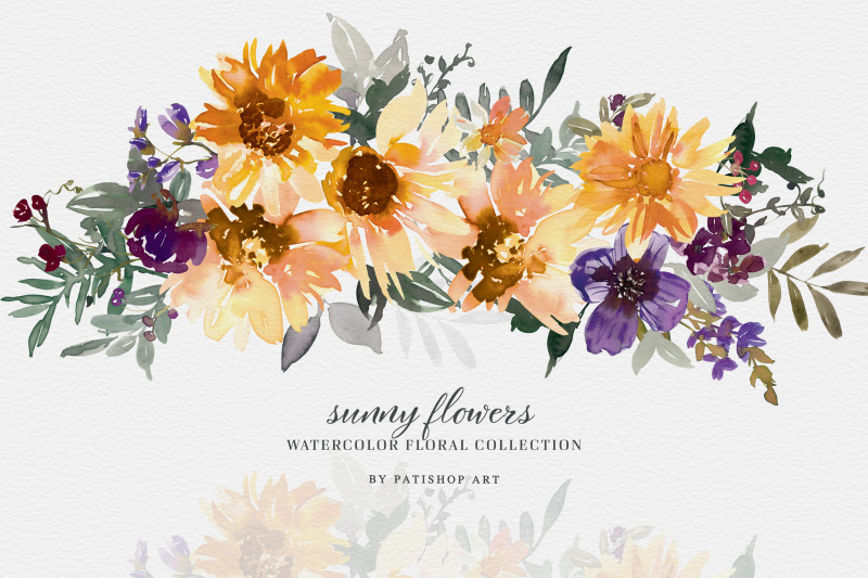 watercolor-sunflower-clipart-collection