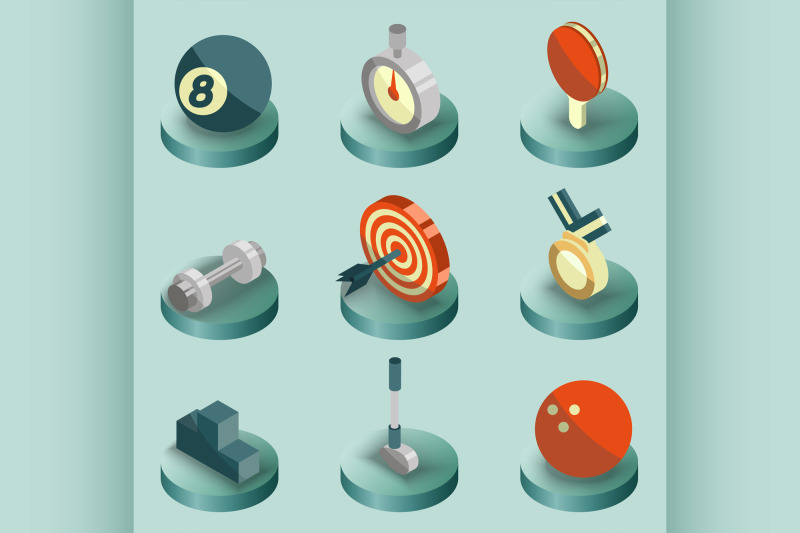 sport-color-isometric-icons