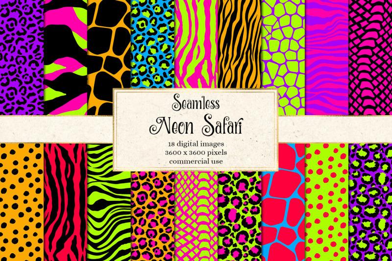 neon-safari-digital-paper